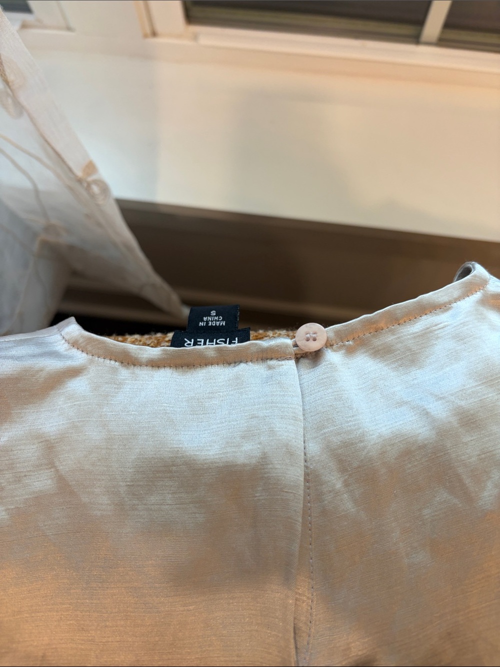 Eileen Fisher Silk-Linen Satin Sleeveless Top in Light Gray - Picture 3 of 4